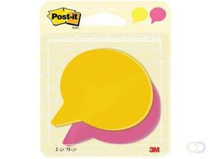 Post-it Notes, gestanst in de vorm van een spraakballon, 71 mm x 73 mm, 2 x 75 vellen