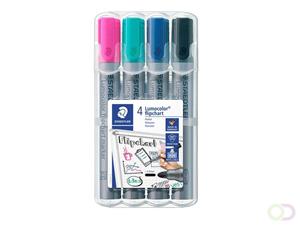 Viltstift Staedtler 356 voor flipover rond 2mm set Ã  4 stuks assorti