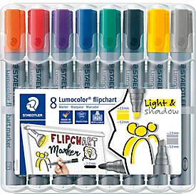 STAEDTLER Flipchartmarker LumocolorÂ 356, Rsp./Ksp., Schreibf.: 8er sortiert