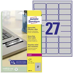 AVERY Zweckform 216 Typenschildetiketten L6011-8 silber