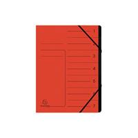 Exacompta Ordnungsmappe 540705E DIN A4 7FÃ¤cher Karton rot