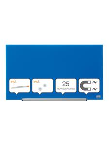 Glasbord Nobo Diamond, magnetisch, aan elkaar te monteren, blauw, 680 x 380