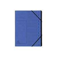 Exacompta Ordnungsmappe 541202E DIN A4 12FÃ¤cher Karton blau