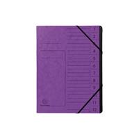 Exacompta Ordnungsmappe 541208E DIN A4 12FÃ¤cher Karton violett
