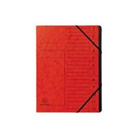Exacompta Ordnungsmappe 541205E DIN A4 12FÃ¤cher Karton rot