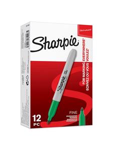 Sharpie Permanent Markers | Fine Point | Green | 12 Count