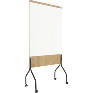 Mobiele presentatiewand NATURAL, h x b x d = 2000 x 1000 x 450 mm, whiteboard oppervlak wit gelakt