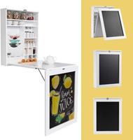 COSTWAY Wandtisch klappbar mit Tafel weiß