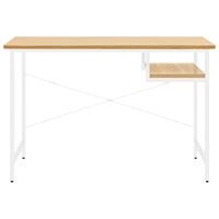 vidaXL Computerbureau 105x55x72 cm MDF en metaal wit lichteikenkleurig