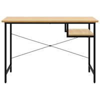 vidaXL Computerbureau 105x55x72 cm MDF metaal zwart lichteikenkleurig