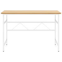 vidaXL Computertisch Weiß und Eiche Hell 105x55x72 cm MDF und Metall 