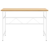 vidaXL Computerbureau 105x55x72 cm MDF en metaal wit lichteikenkleurig