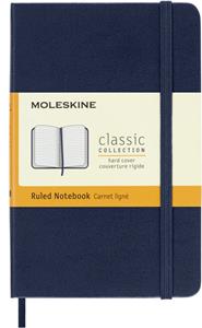 Moleskine notitieboek, ft 9 x 14 cm, gelijnd, harde cover, 192 blad, saffier