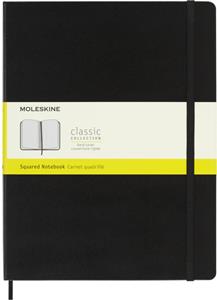 Moleskine notitieboek, ft 19 x 25 cm, geruit, harde cover, 192 blad, zwart