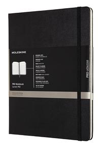 Moleskine notitieboek professional, ft 19 x 25 cm, gelijnd, harde cover, 189 blad, zwart