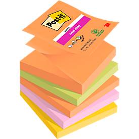 Post-it Super Sticky Z-Notes Boost, 90 vel, ft 76 x 76 mm, geassorteerde kleuren, pak van 5 blokken