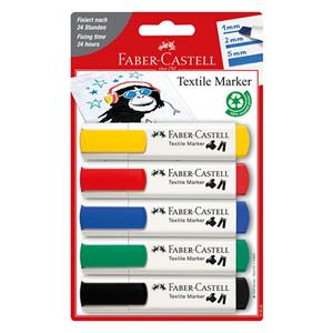 Faber Castell Textielmarkers Faber-castell 5 Stuks