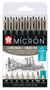 Sakura finelinerset Pigma Micron bruin 8 stuks