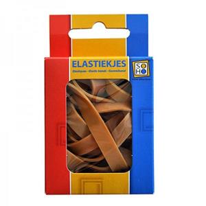 Soho elastiekjes 80 mm rubber bruin 50 gram