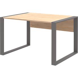 Home Office bureau TEMPIO, rechthoekig, lopers, B 1200 x D 800 x H 740 mm, hickory eiken/antraciet + kabelgeleidersteun