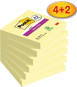 Post-it Haftnotizen Super Sticky Notes, 76 x 76 mm, 4+2