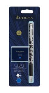 Waterman vulpen Allure camouflage fijne punt, inclusief 6 inktpatronen, op blister