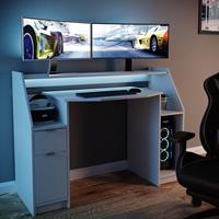 Vicco Computertisch JOEL PC-Tisch WeiÃŸ Gamingtisch Schreibtisch Gamertisch WeiÃŸ