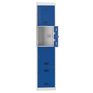 Wolf Stalen kledingkast, ongemonteerd, 4 vakken, hoogte 410 mm, breedte 400 mm, aanbouwelement, lichtgrijs / lichtgrijs