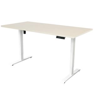 IVOL Elektrisch Verstelbaar Bureau - 140x80 Cm ingle Motor - Wit / Licht Eiken