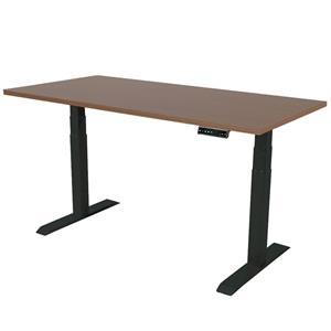 IVOL Elektrisch Verstelbaar Bureau - 140x80 Cm - Dual Motor - Zwart / Donker Eiken