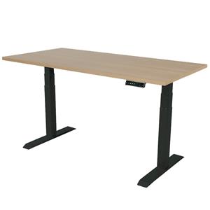 IVOL Elektrisch Verstelbaar Bureau - 140x80 Cm - Dual Motor - Zwart / Eiken