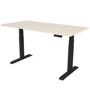 IVOL Elektrisch Verstelbaar Bureau - 160x80 Cm - Dual Motor - Zwart / Licht Eiken