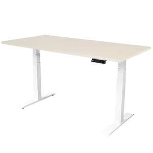 IVOL Elektrisch Verstelbaar Bureau - 180x80 Cm - Dual Motor - Wit / Licht Eiken
