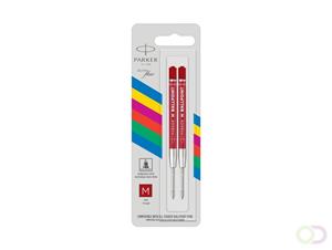 Parker Eco vulling voor balpen, medium, rood, blister van 2 stuks