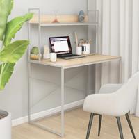 vidaXL Computertisch WeiÃŸ und Eiche-Optik 110x60x138 cm Spanplatte 