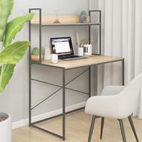 vidaXL Computertisch Schwarz und Eiche-Optik 110x60x138 cm Spanplatte 