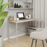 vidaXL Computertisch WeiÃŸ und Eiche-Optik 110x72x70 cm Spanplatte 