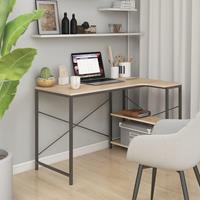 vidaXL Computertisch Schwarz und Eiche-Optik 110x72x70 cm Spanplatte 