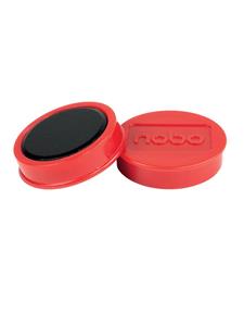 Nobo Magnetische Whiteboard Magneten, pak van 10 stuks, 38mm Gekleurde Magneten Rood