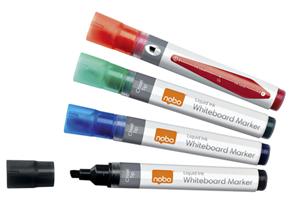 Viltstift Nobo whiteboard Liquid ink schuin assorti 4mm 10st