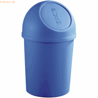 helit Push-afvalbak van kunststof, inhoud 6 l, h x Ø = 375 x 216 mm, blauw, VE = 6 stuks