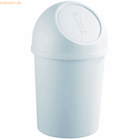 Helit 6 x  Abfallbehälter 6l Kunststoff mit Push-Deckel lichtgrau