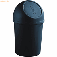 helit Push-afvalbak van kunststof, inhoud 6 l, h x Ø = 375 x 216 mm, zwart, VE = 6 stuks