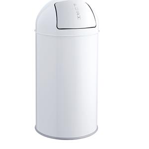 Helit Metalen afvalbak klapdeksel, 50L, wit