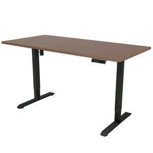 IVOL Elektrisch Verstelbaar Bureau - 140x80 Cm ingle Motor - Zwart / Donker Eiken