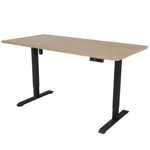 IVOL Elektrisch Verstelbaar Bureau - 140x80 Cm ingle Motor - Zwart / Eiken