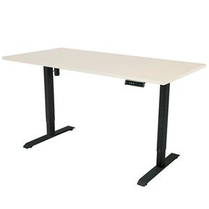 IVOL Elektrisch Verstelbaar Bureau - 140x80 Cm ingle Motor - Zwart / Licht Eiken