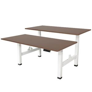 IVOL Elektrisch Verstelbaar Duo Bureau - 140x80 Cm - Two Dual Motor - Wit / Donker Eiken