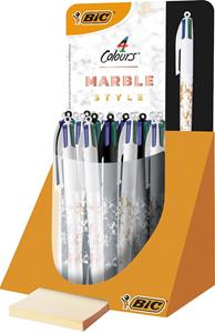 Bic 4 Colours Marble, balpen, medium, 4 klassieke inktkleuren, display van 30 stuks