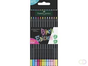 Faber-Castell Dreikant-Buntstifte Black Edition, 12er Etui